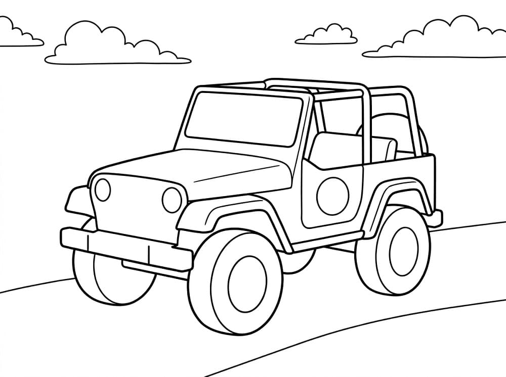 Yolda Jeep Boyama Sayfası