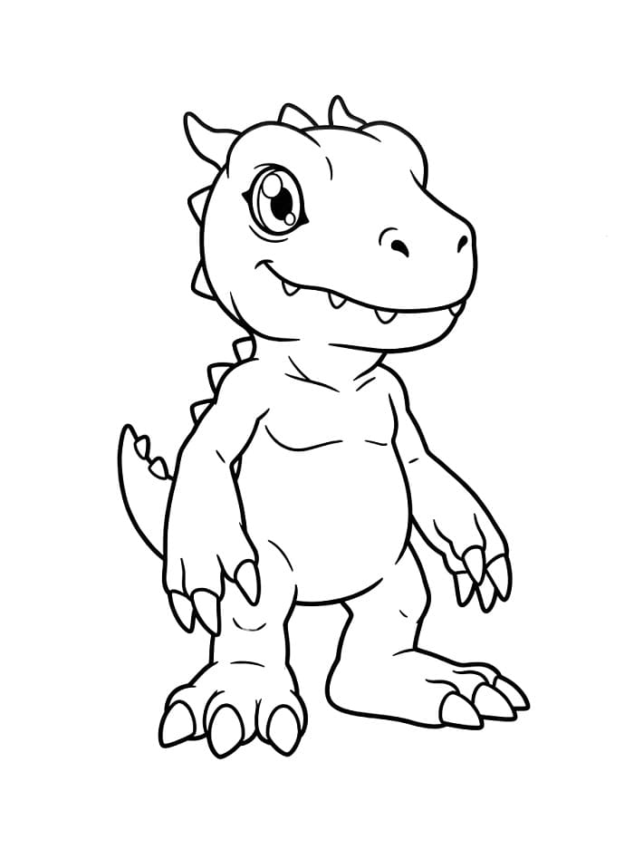 Anime Digimon Agumon Boyama Sayfası