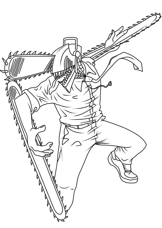 Bedava Chainsaw Man Resim Boyama Sayfası