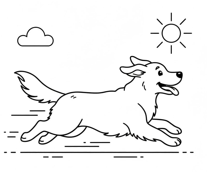Çocuklar İçin Golden Retriever Boyama Sayfası