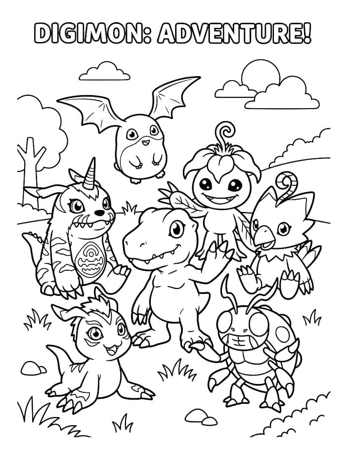 Digimon Macerası Boyama Sayfası