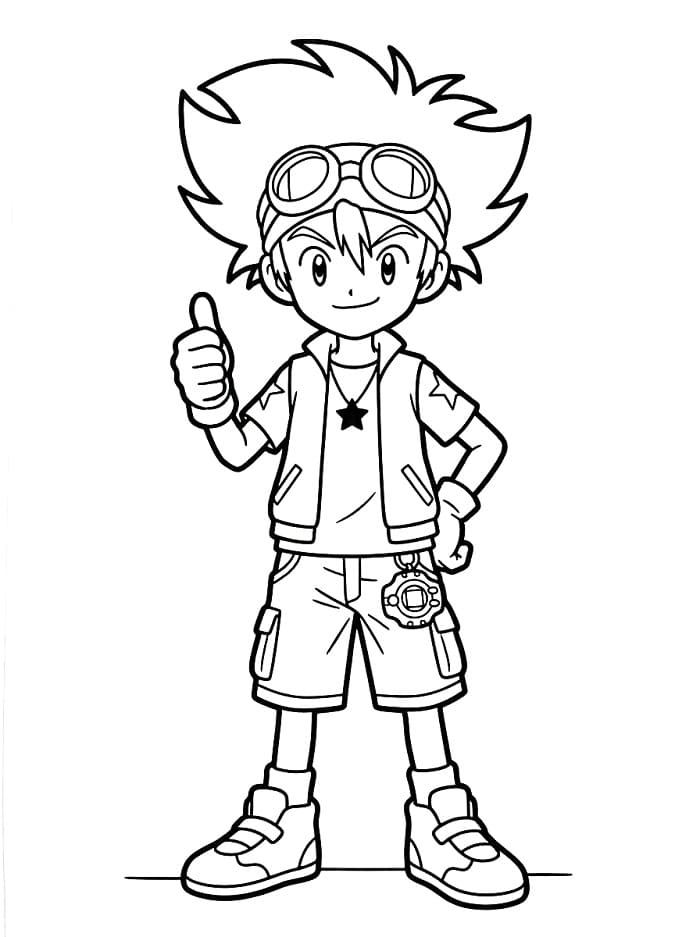 Digimon Taichi Yagami Boyama Sayfası