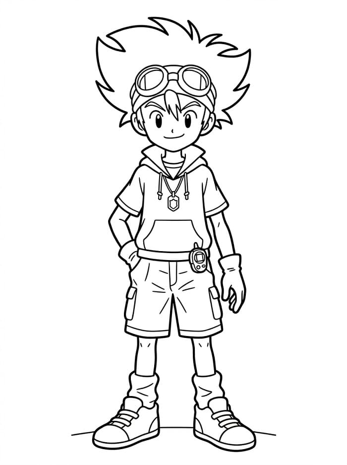 Digimon’da Taichi Yagami Boyama Sayfası