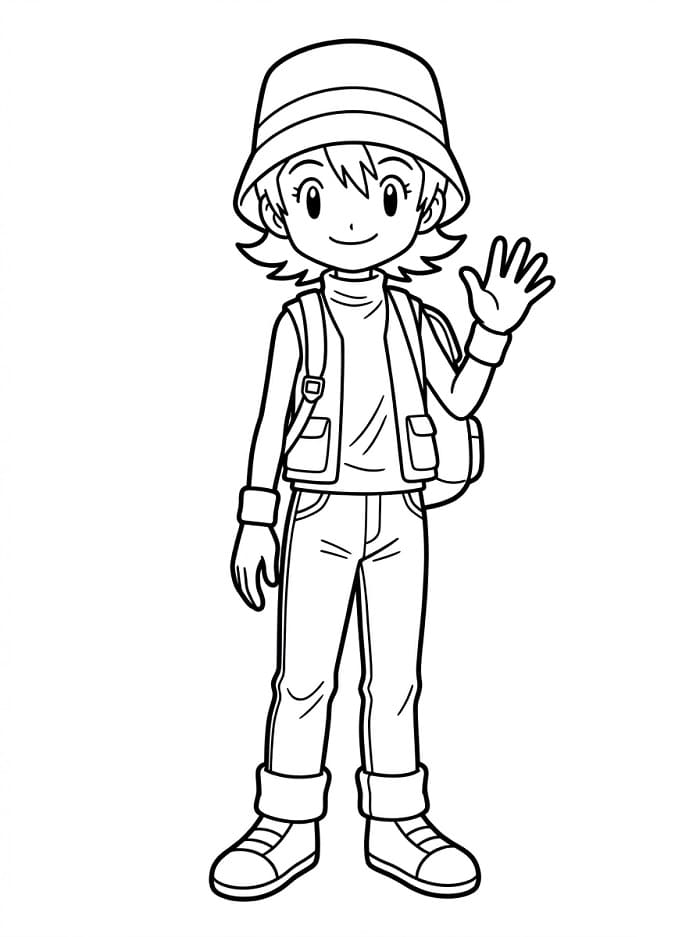 Digimon’dan Sora Takenouchi Boyama Sayfası