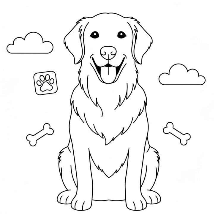 Golden Retriever Resmi Boyama Sayfası