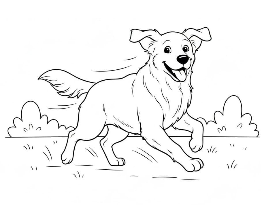 Golden Retriever Yazdırılabilir Resim Boyama Sayfası