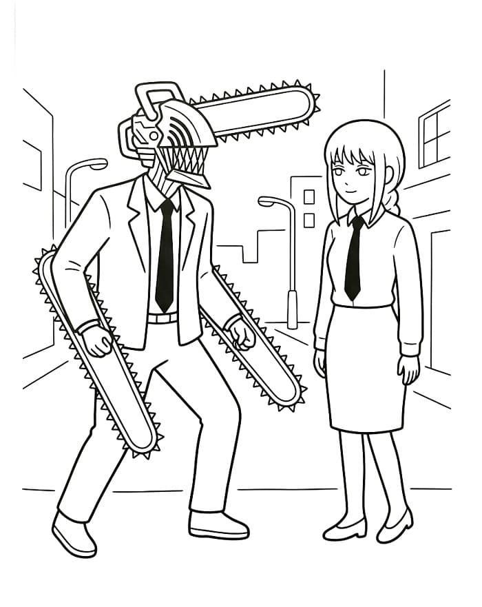 Güzel Chainsaw Man Boyama Sayfası
