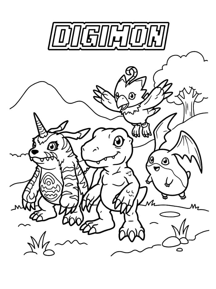 Güzel Digimon Boyama Sayfası