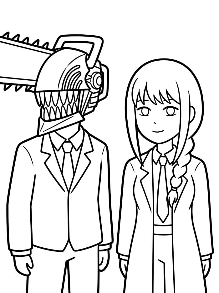Harika Chainsaw Man Boyama Sayfası