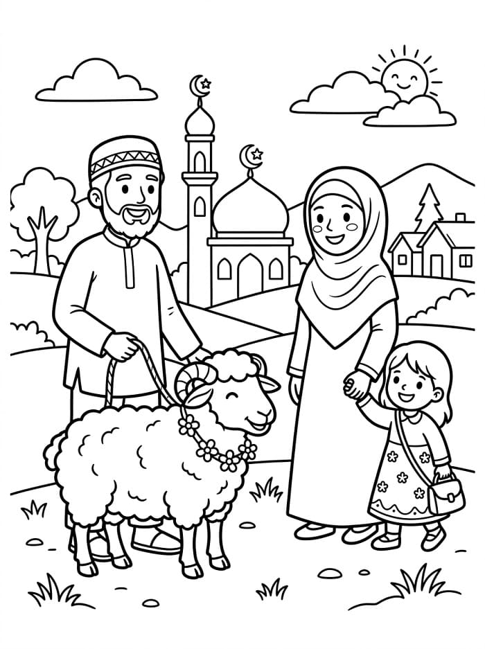 Havalı Kurban Bayramı Boyama Sayfası