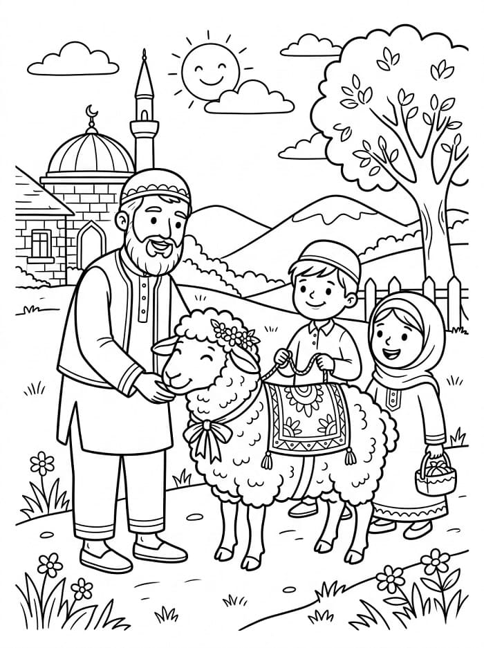 Hoş Kurban Bayramı Boyama Sayfası
