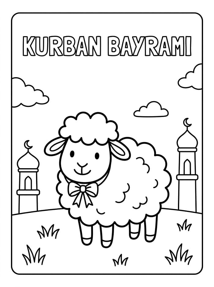 Kurban Bayramı Bedava Boyama Sayfası