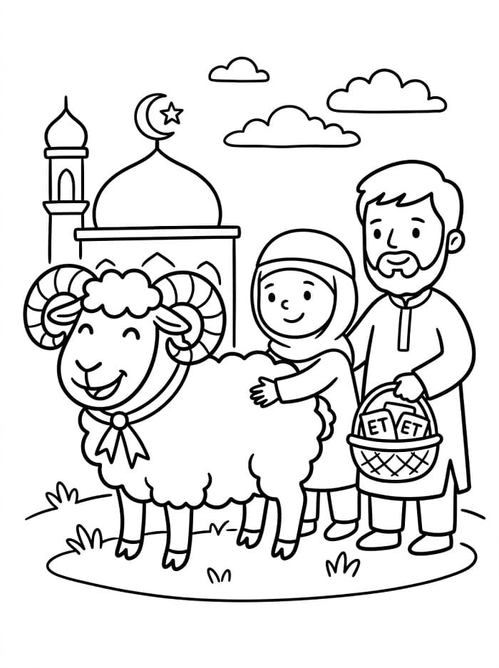 Kurban Bayramı Renklendir Boyama Sayfası