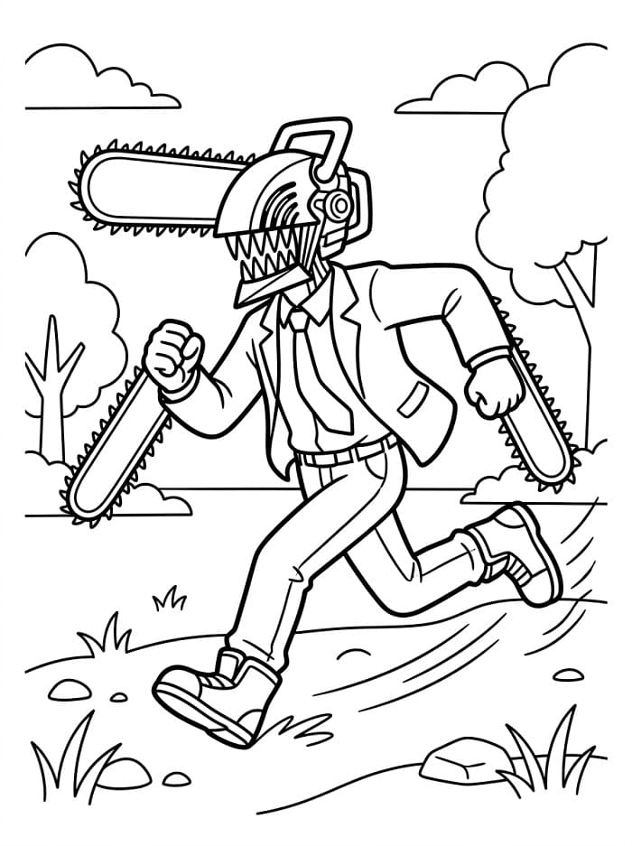 Muhteşem Chainsaw Man Boyama Sayfası