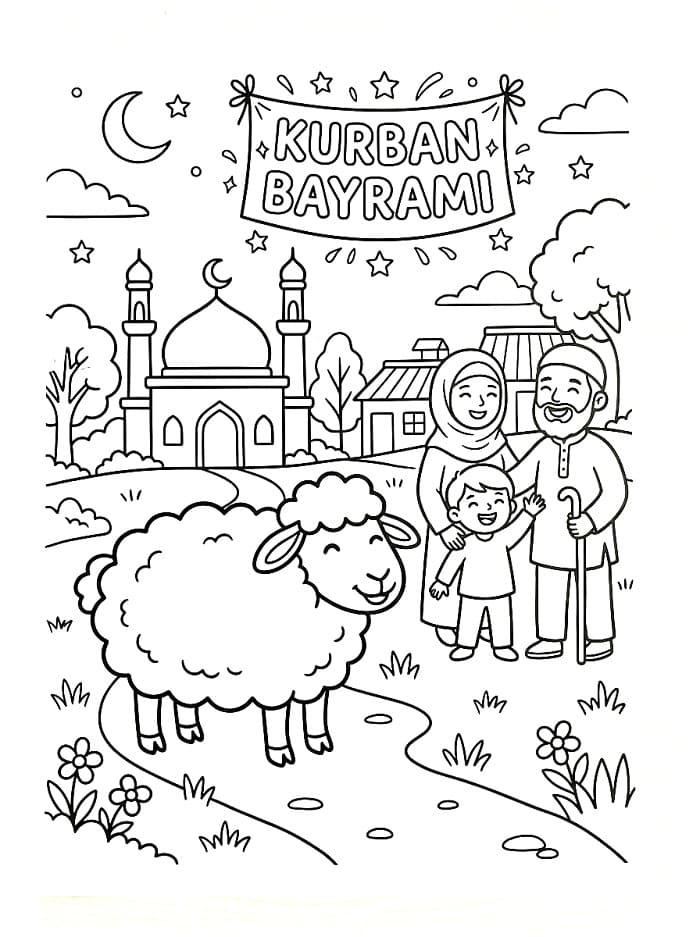 Muhteşem Kurban Bayramı Boyama Sayfası