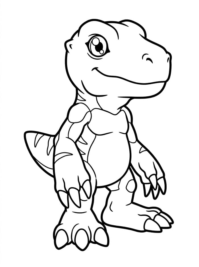 Sevimli Digimon Agumon Boyama Sayfası