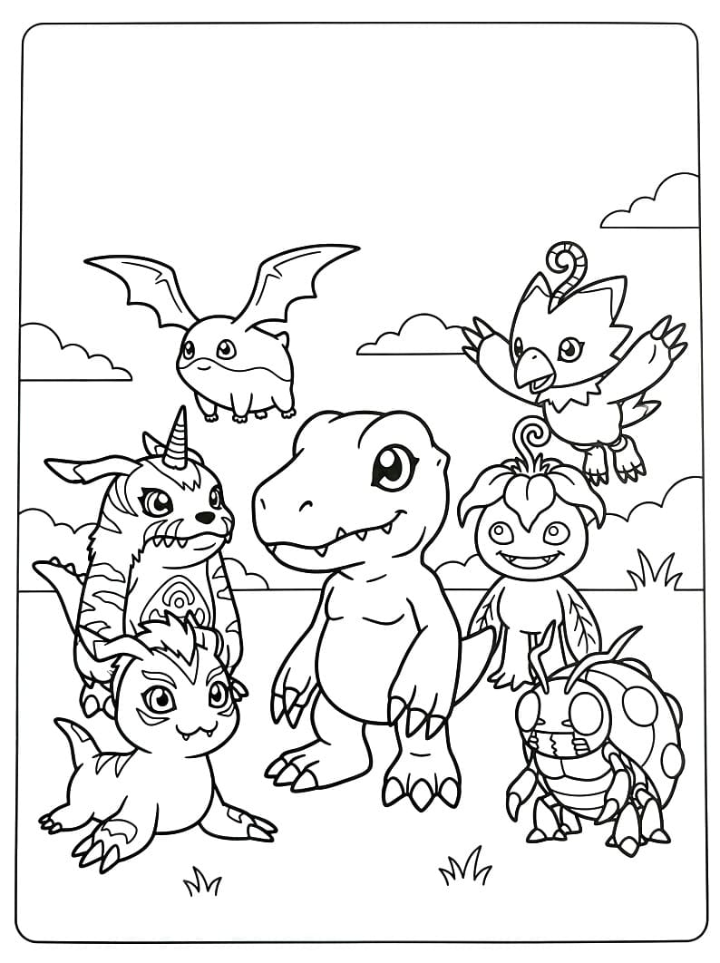 Sevimli Digimon Boyama Sayfası