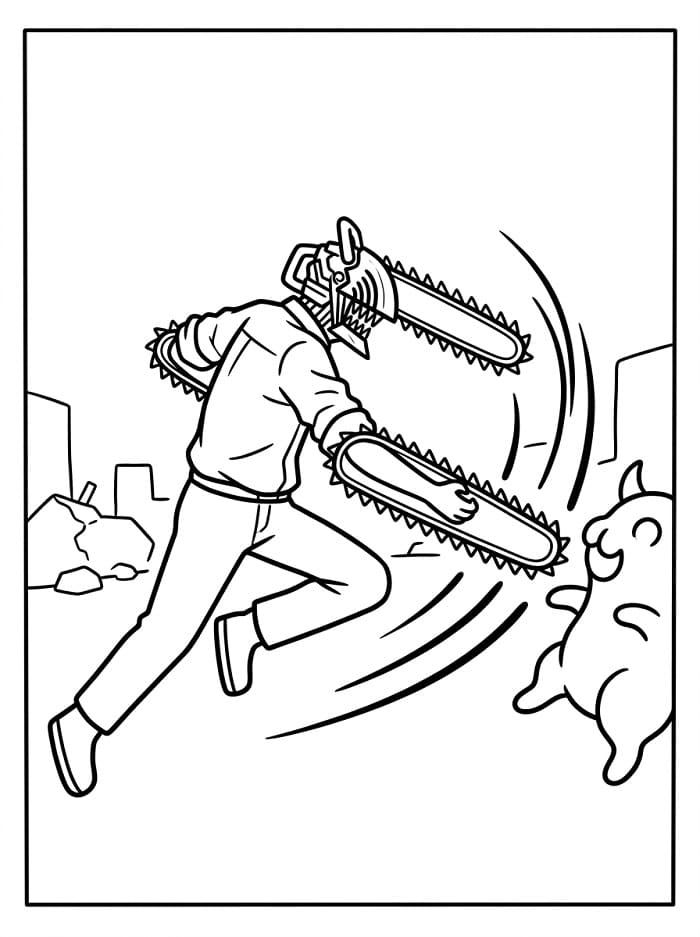 Ücretsiz Chainsaw Man Boyama Sayfası