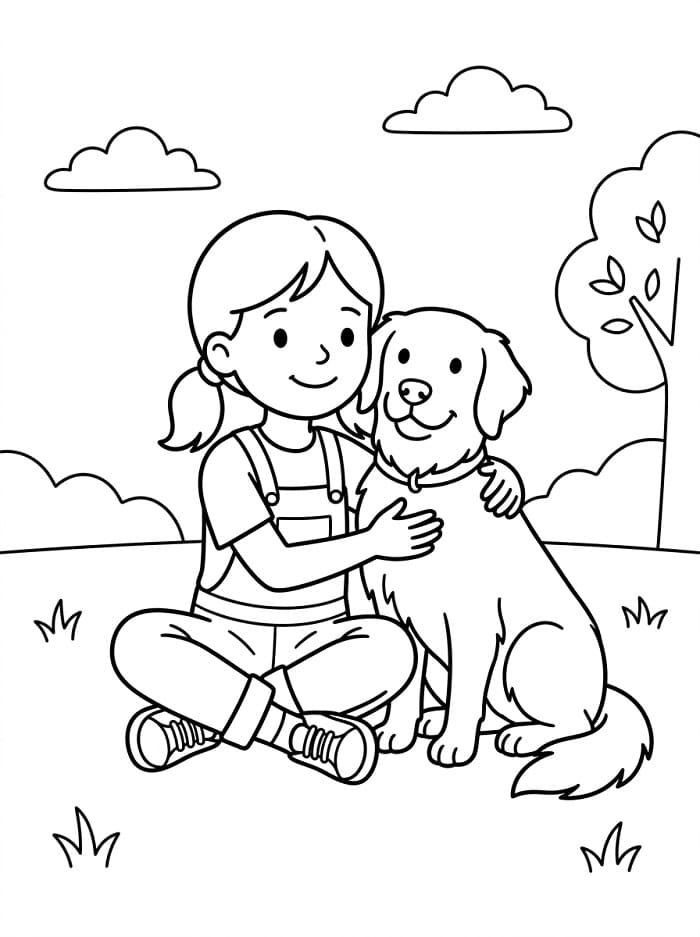Ücretsiz Golden Retriever Boyama Sayfası