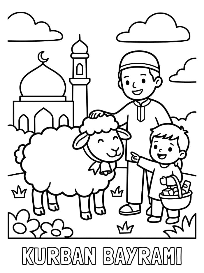 Kurban Bayramı Boyama Sayfaları