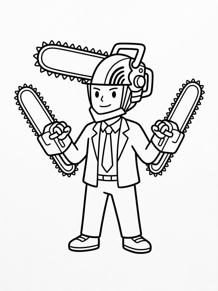 Yazdır Chainsaw Man Boyama Sayfası