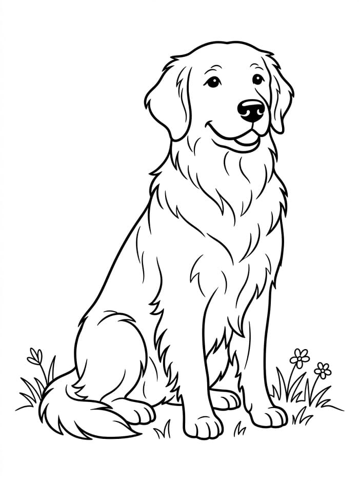 Yazdır Golden Retriever Boyama Sayfası