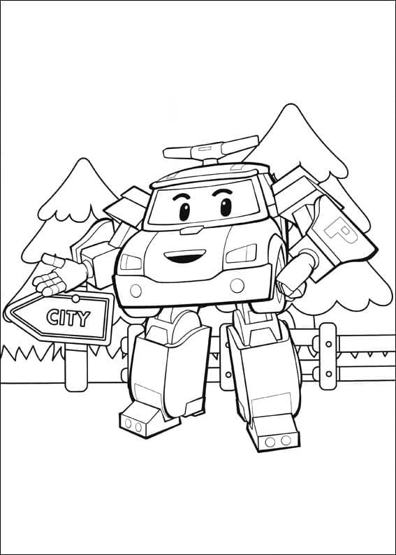 Animasyonlu Robocar Poli Boyama Sayfası