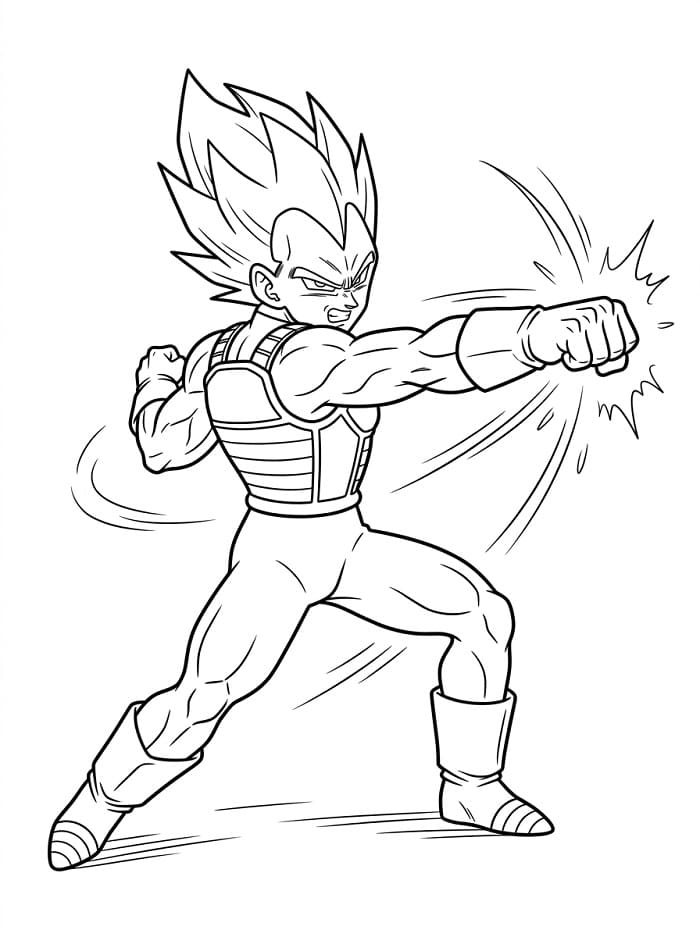 Anime Dragon Ball Z Vegeta Boyama Sayfası