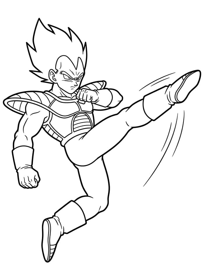 Anime Dragon Ball Z’deki Vegeta Boyama Sayfası