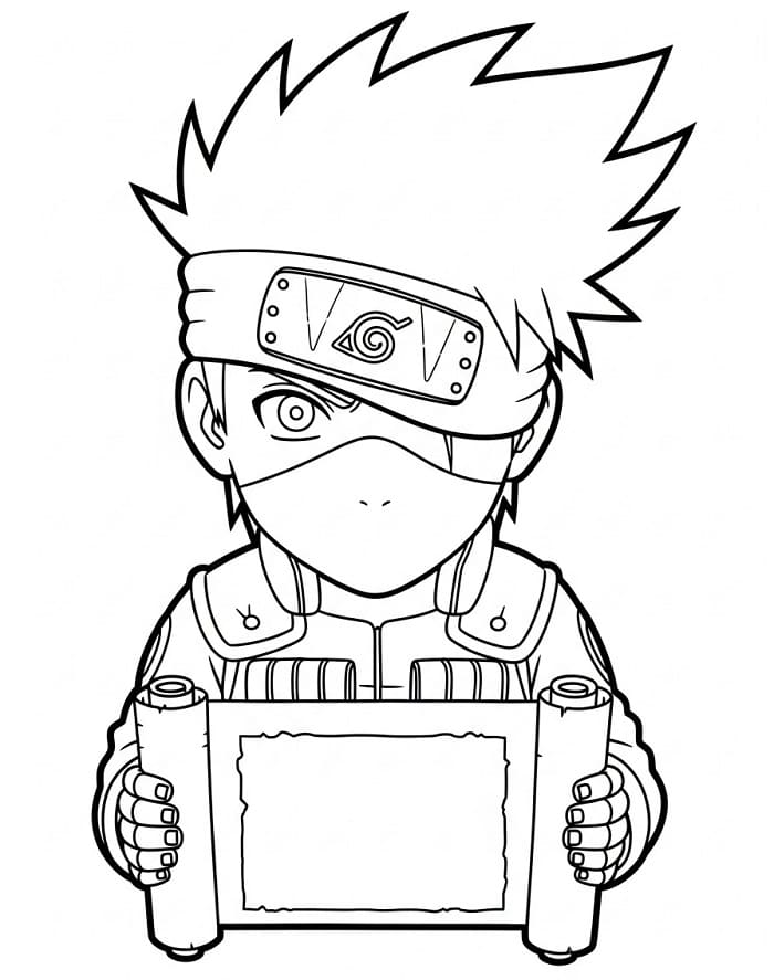 Basit Kakashi Boyama Sayfası