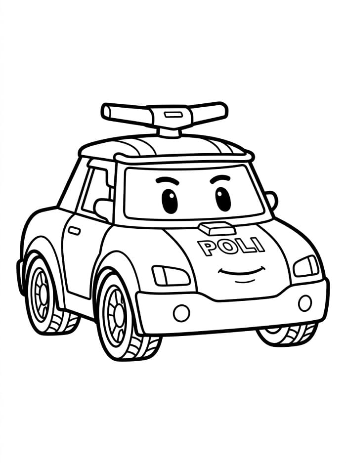 Robocar Poli Boyama Sayfaları
