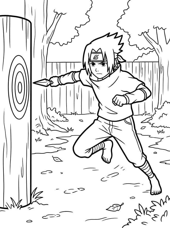 Basit Sasuke Boyama Sayfası