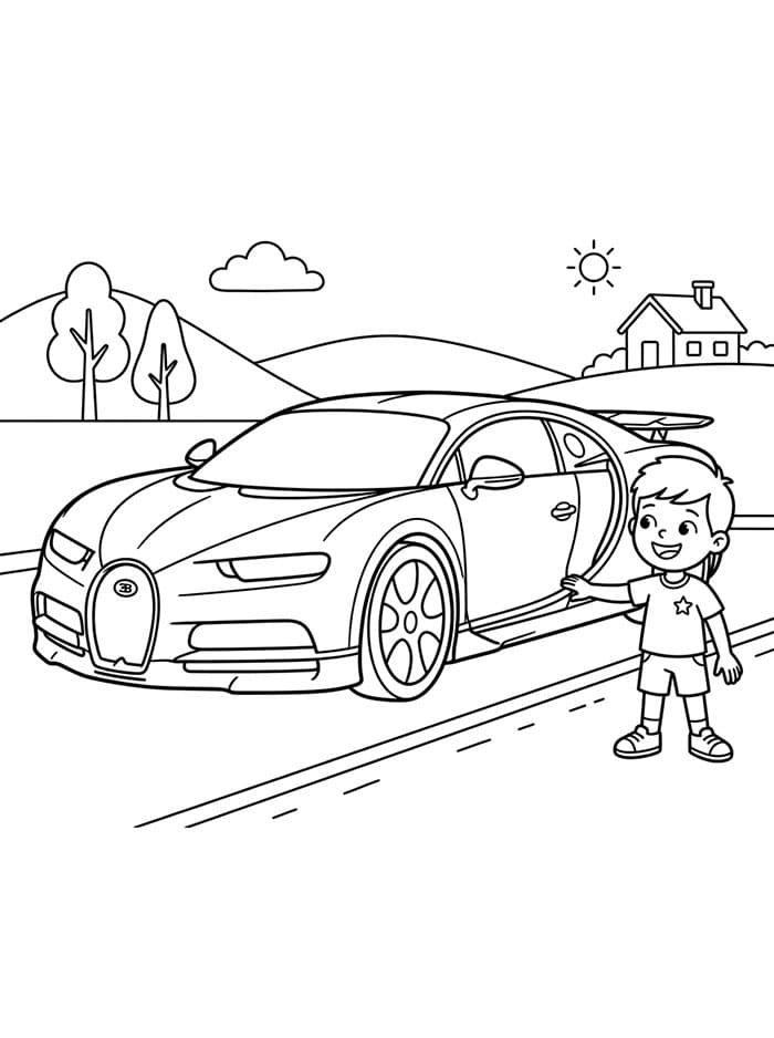Bedava Bugatti Yazdır Boyama Sayfası