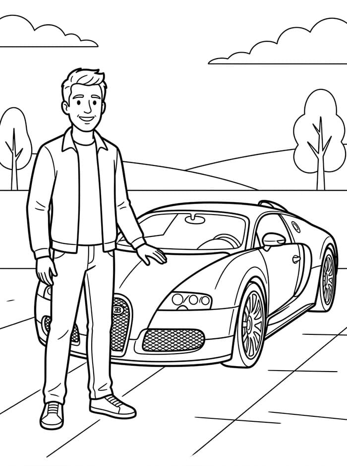 Bedava Çocuklar İçin Bugatti Boyama Sayfası