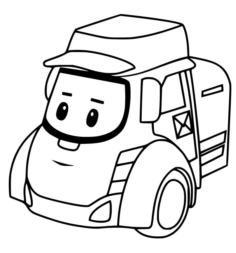 Bedava Çocuklar İçin Robocar Poli Boyama Sayfası