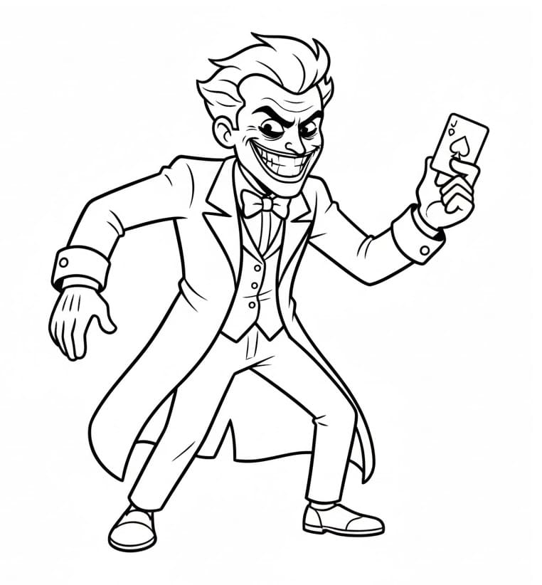 Bedava Joker Resim Boyama Sayfası
