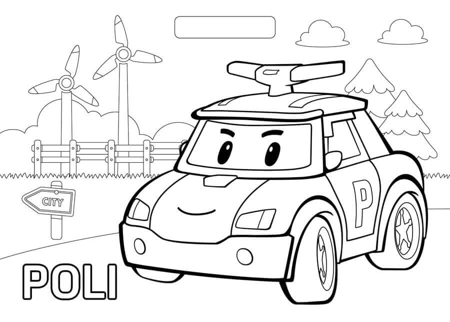 Bedava Robocar Poli Resim Boyama Sayfası