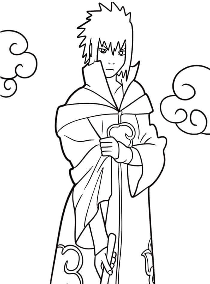 Bedava Sasuke Çocuklar İçin Boyama Sayfası