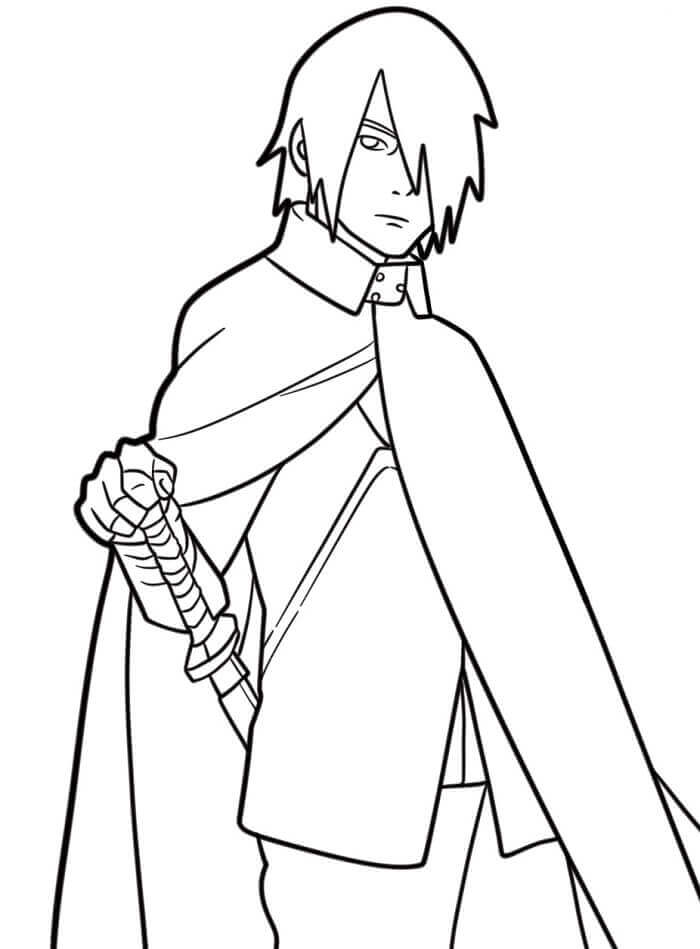 Bedava Sasuke Resim Boyama Sayfası