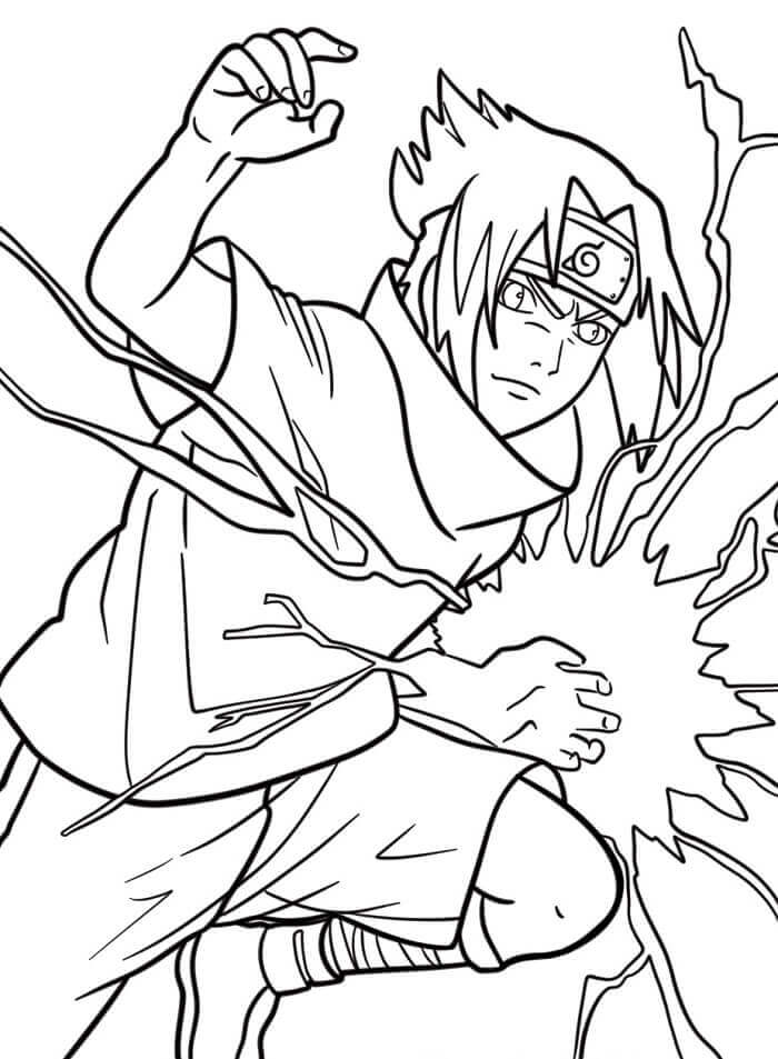 Bedava Sasuke Yazdırılabilir Boyama Sayfası