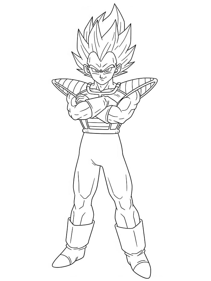 Bedava Vegeta Çocuklar İçin Boyama Sayfası