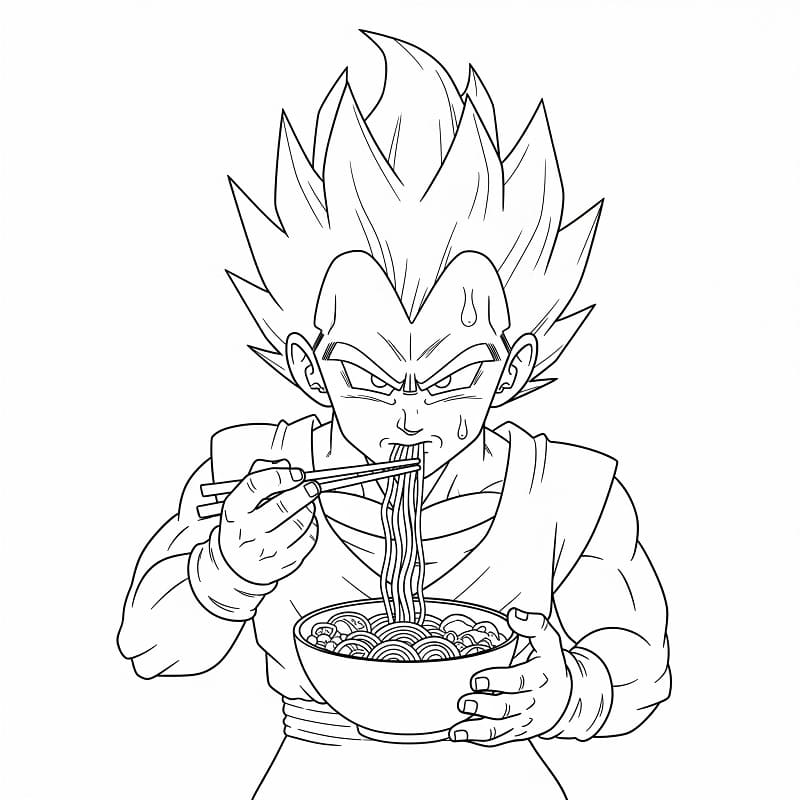 Bedava Vegeta Yazdırılabilir Boyama Sayfası