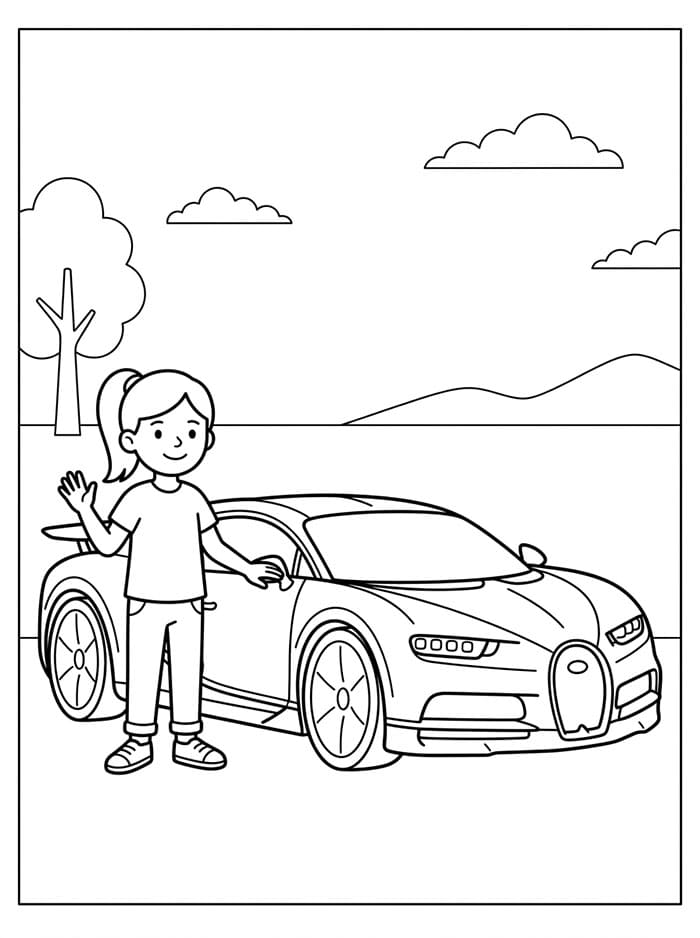 Bedava Yazdırılabilir Bugatti Boyama Sayfası