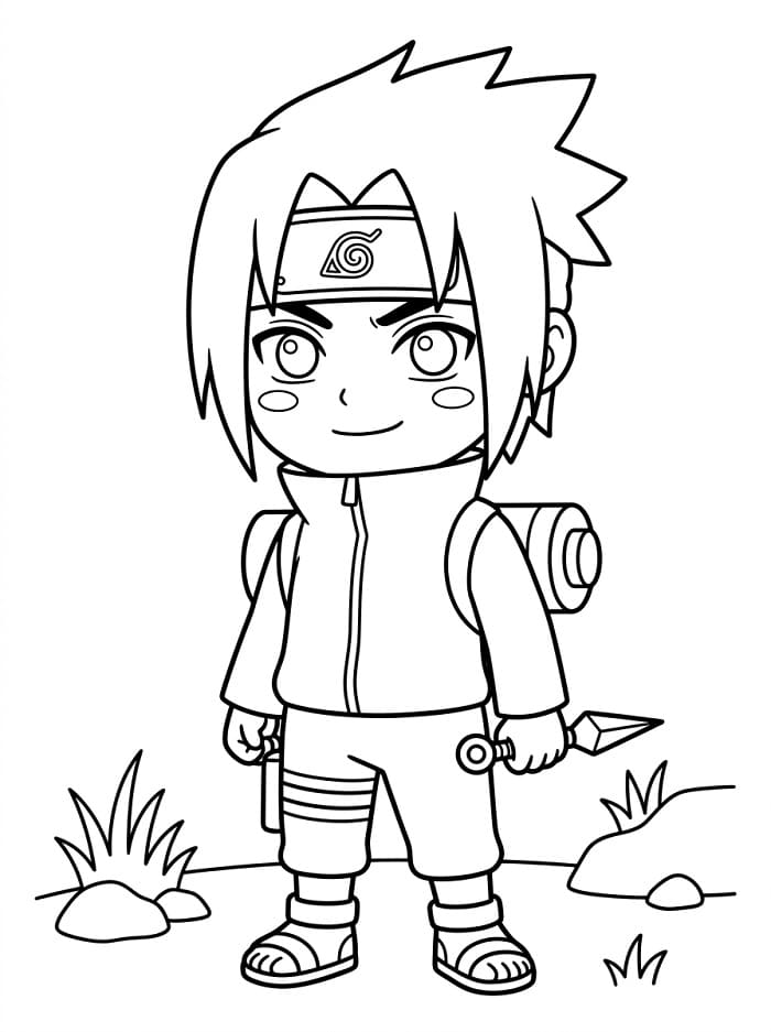 Bedava Yazdırılabilir Sasuke Boyama Sayfası