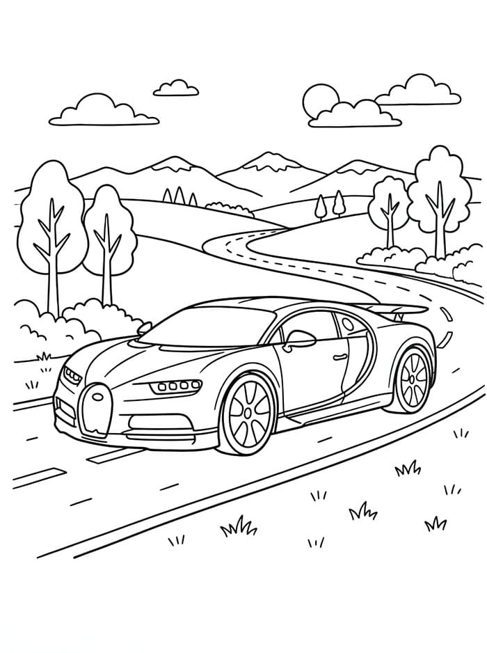Bugatti Araba Boyama Sayfası