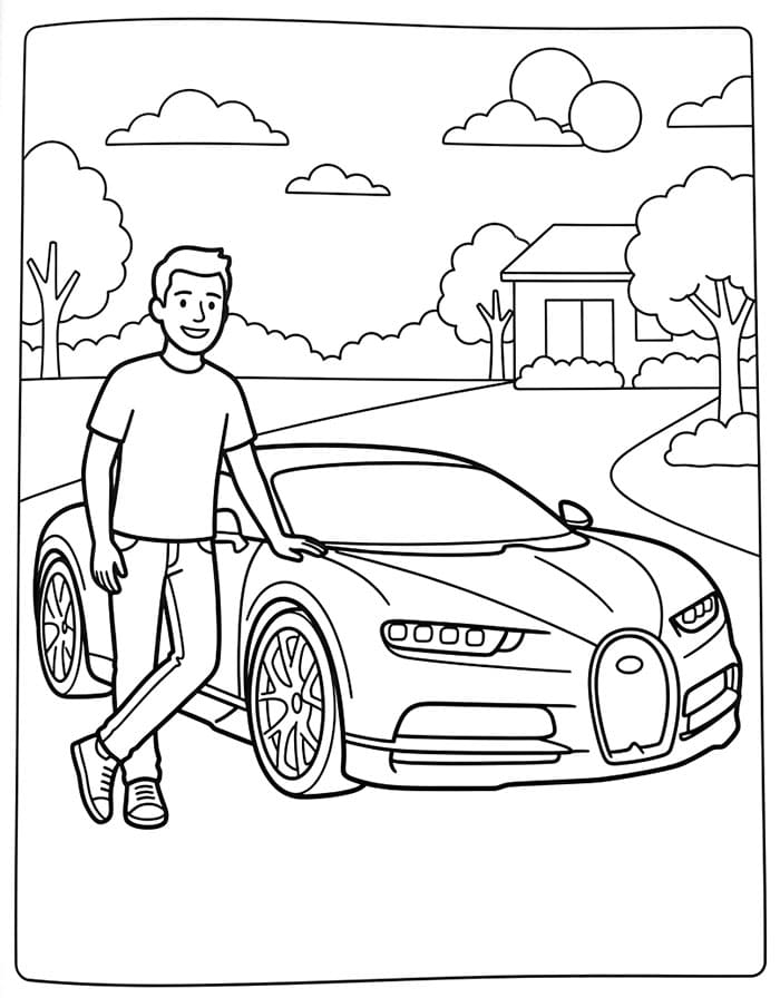 Bugatti Renklendir Boyama Sayfası