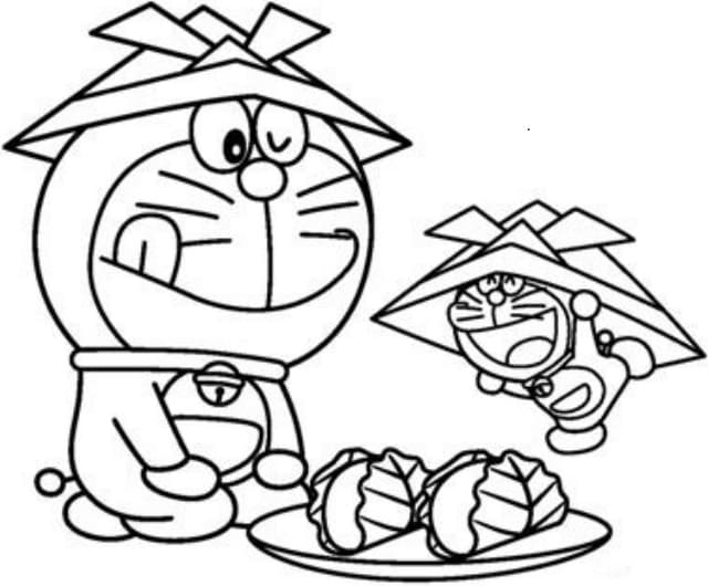 Çocuk Doraemon Yazdırılabilir Boyama Sayfası