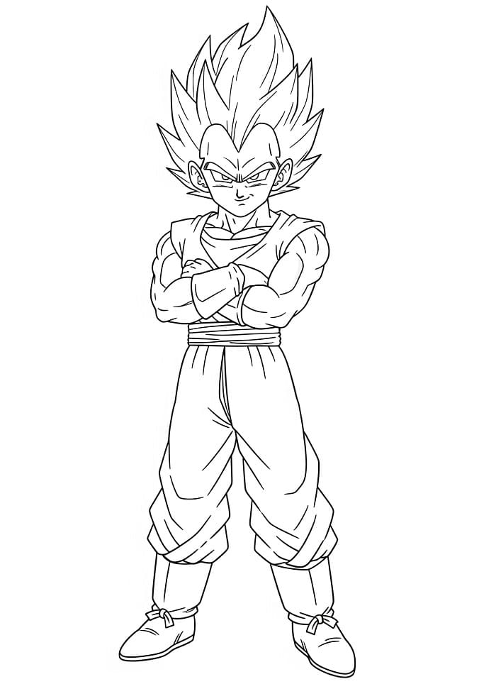 Çocuk Vegeta Yazdırılabilir Boyama Sayfası
