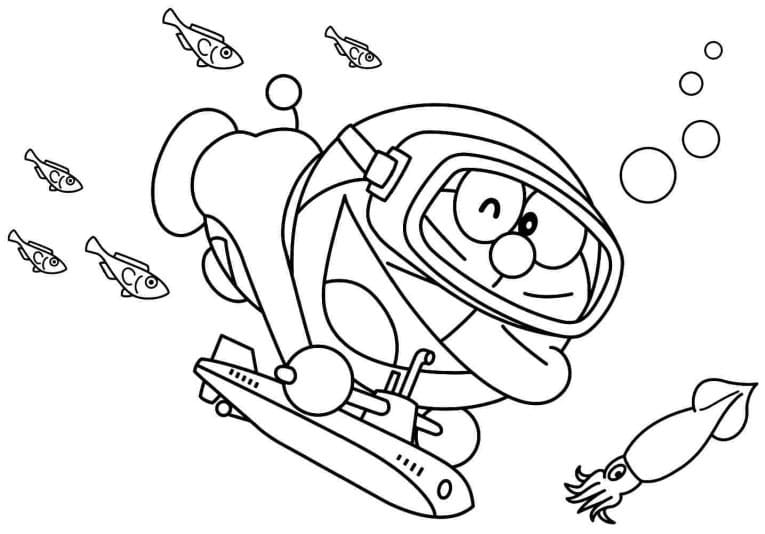 Çocuklar İçin Doraemon Boyama Sayfası
