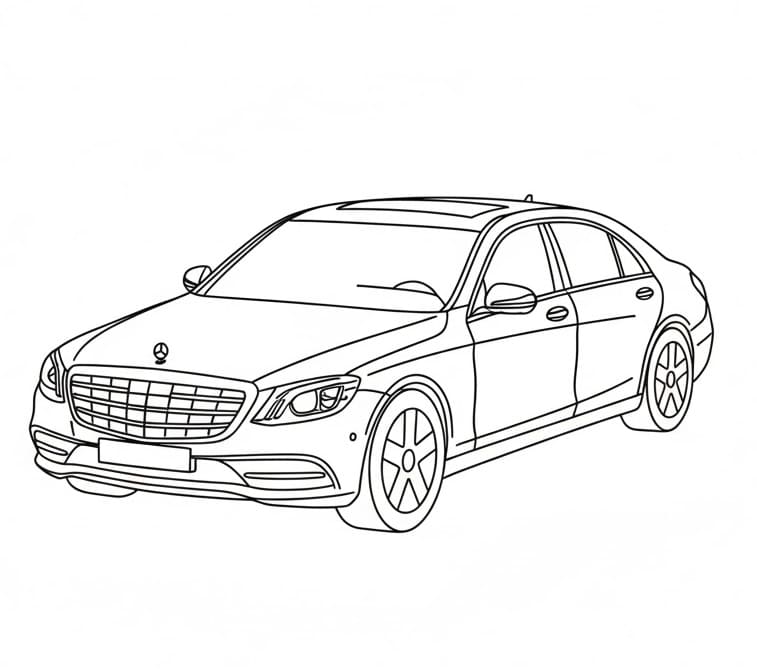 Çocuklar İçin Mercedes Boyama Sayfası